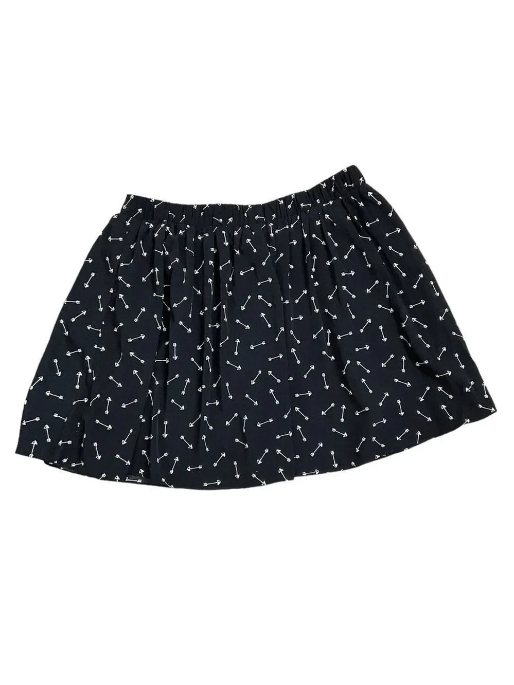 NWT LC Lauren Conrad Date Night Printed Flirty Skirt Arrow Hearts Print Large
